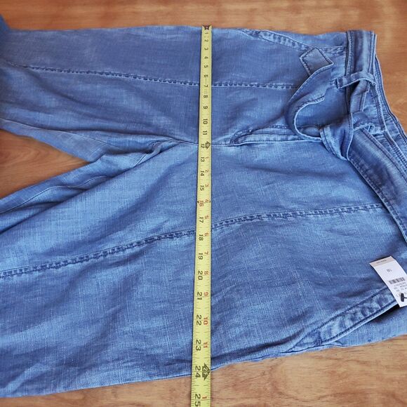 NWT Talbots Tie Waist Ankle Chino Pants Sz 18 Chambray Blue Pockets Slim Leg - Picture 8 of 11